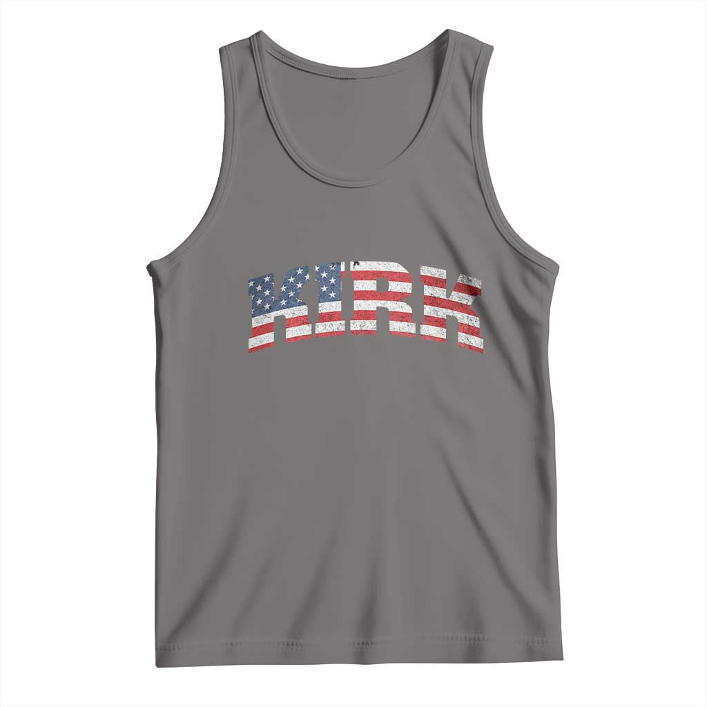 Kirk Tank Top American Flag Charlie Kirk Last Name Surname Team - Wonder Print Shop