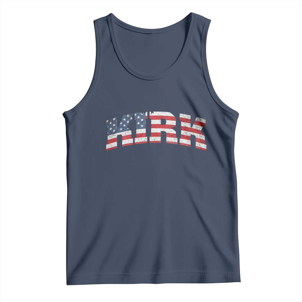 Kirk Tank Top American Flag Charlie Kirk Last Name Surname Team - Wonder Print Shop