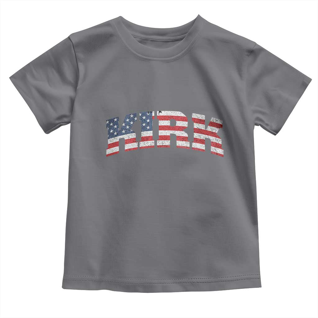 Kirk Toddler T Shirt American Flag Charlie Kirk Last Name Surname Team - Wonder Print Shop