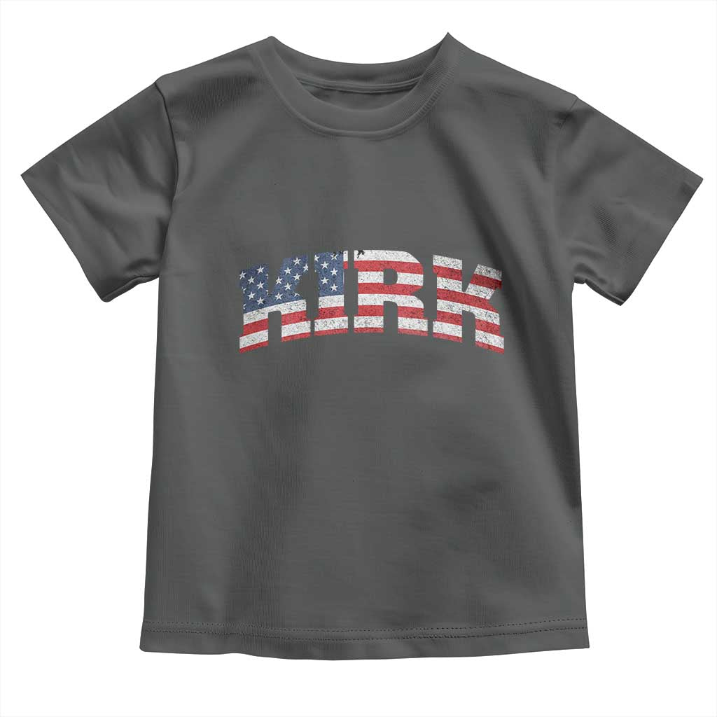 Kirk Toddler T Shirt American Flag Charlie Kirk Last Name Surname Team - Wonder Print Shop