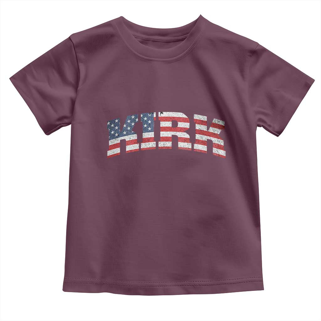 Kirk Toddler T Shirt American Flag Charlie Kirk Last Name Surname Team - Wonder Print Shop