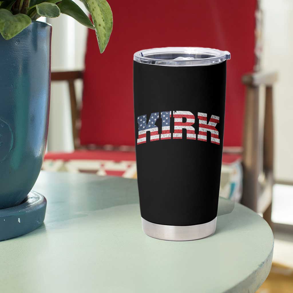 Kirk Tumbler Cup American Flag Charlie Kirk Last Name Surname Team - Wonder Print Shop