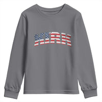 Kirk Youth Sweatshirt American Flag Charlie Kirk Last Name Surname Team - Wonder Print Shop