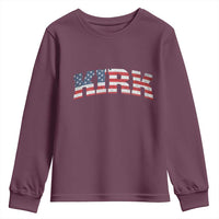 Kirk Youth Sweatshirt American Flag Charlie Kirk Last Name Surname Team - Wonder Print Shop