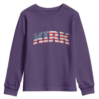 Kirk Youth Sweatshirt American Flag Charlie Kirk Last Name Surname Team - Wonder Print Shop