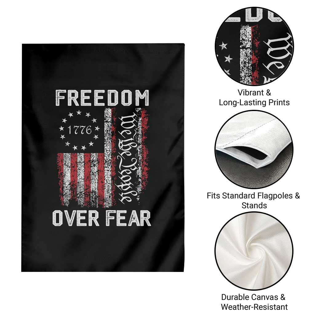 Freedom Over Fear Garden Flag Vintage US American Flag - Wonder Print Shop