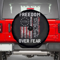 Freedom Over Fear Spare Tire Cover Vintage US American Flag - Wonder Print Shop