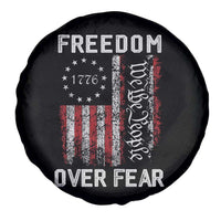 Freedom Over Fear Spare Tire Cover Vintage US American Flag - Wonder Print Shop