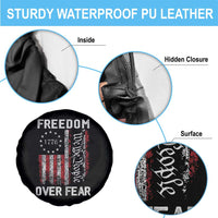 Freedom Over Fear Spare Tire Cover Vintage US American Flag - Wonder Print Shop