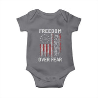 Freedom Over Fear Baby Onesie Vintage US American Flag - Wonder Print Shop