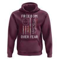 Freedom Over Fear Hoodie Vintage US American Flag - Wonder Print Shop