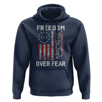 Freedom Over Fear Hoodie Vintage US American Flag - Wonder Print Shop