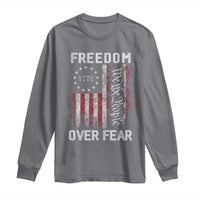 Freedom Over Fear Long Sleeve Shirt Vintage US American Flag - Wonder Print Shop