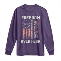 Freedom Over Fear Long Sleeve Shirt Vintage US American Flag - Wonder Print Shop