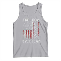 Freedom Over Fear Tank Top Vintage US American Flag - Wonder Print Shop