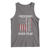 Freedom Over Fear Tank Top Vintage US American Flag - Wonder Print Shop