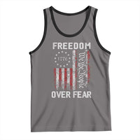 Freedom Over Fear Tank Top Vintage US American Flag - Wonder Print Shop