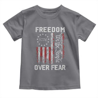 Freedom Over Fear Toddler T Shirt Vintage US American Flag - Wonder Print Shop