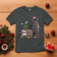 Christmas Pesto and Moo Deng Friendship T Shirt King Penguin Baby Hippo Viral Meme - Wonder Print Shop
