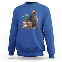 Christmas Pesto and Moo Deng Friendship Sweatshirt King Penguin Baby Hippo Viral Meme - Wonder Print Shop