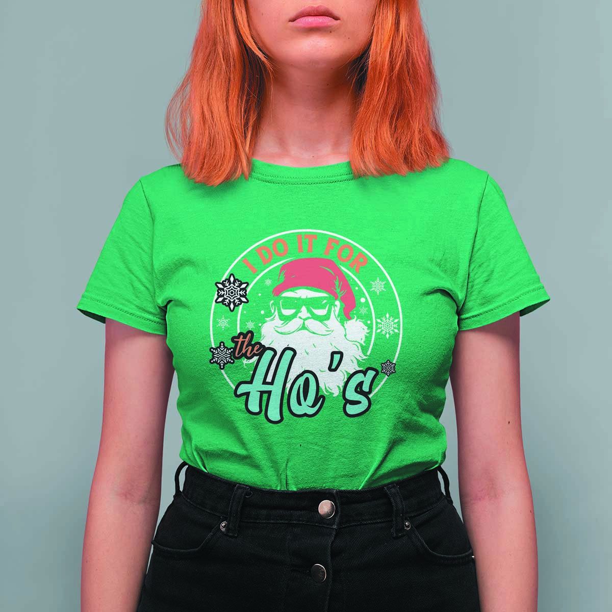 Christmas Santa T Shirt For Women I Do It For The Ho's - Wonder Print Shop