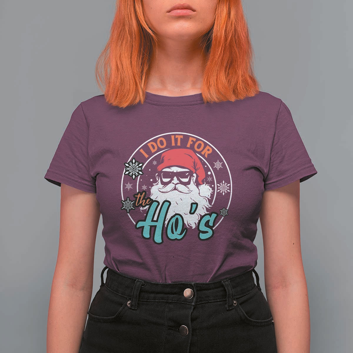 Christmas Santa T Shirt For Women I Do It For The Ho's - Wonder Print Shop