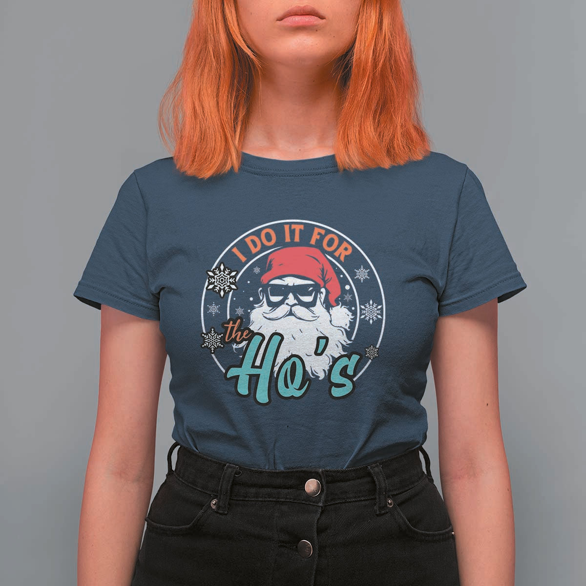 Christmas Santa T Shirt For Women I Do It For The Ho's - Wonder Print Shop