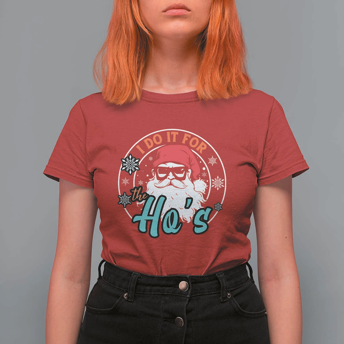 Christmas Santa T Shirt For Women I Do It For The Ho's - Wonder Print Shop