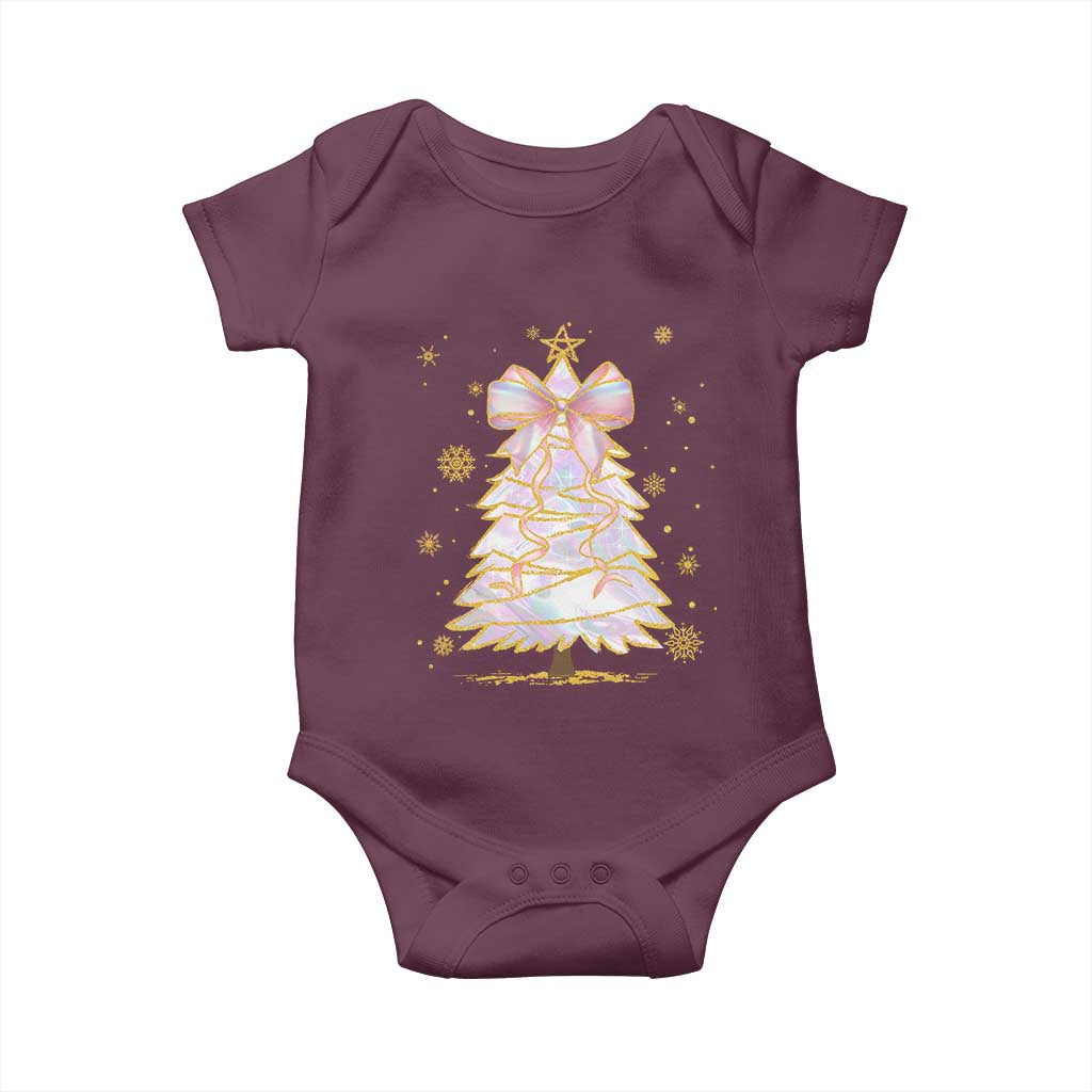Christmas Tree Bow Baby Onesie Gift For Her