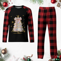 Christmas Tree Bow Plaid Pajama Set Gift For Her - Wonder Print Shop