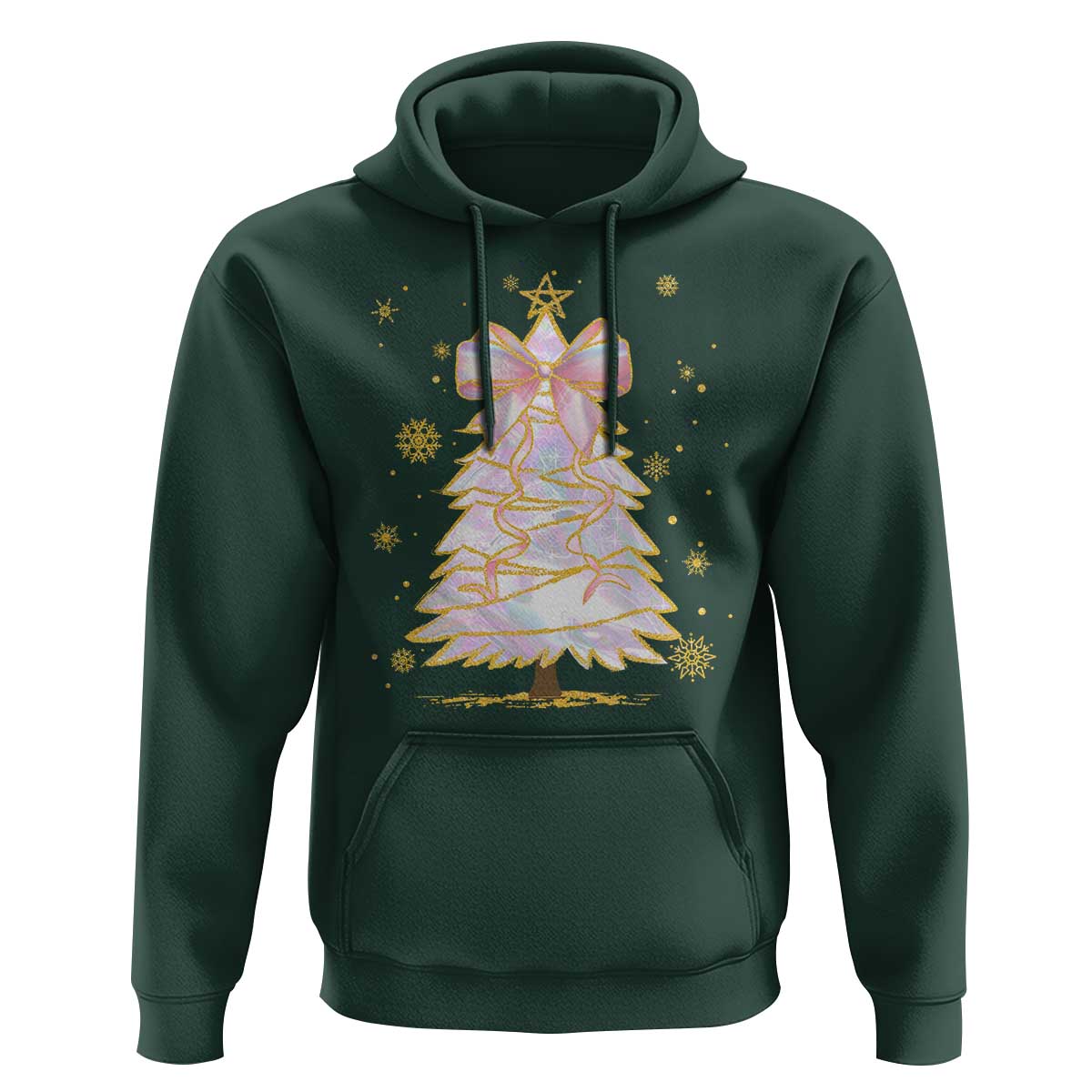 Christmas Tree Bow Hoodie Gift For Her