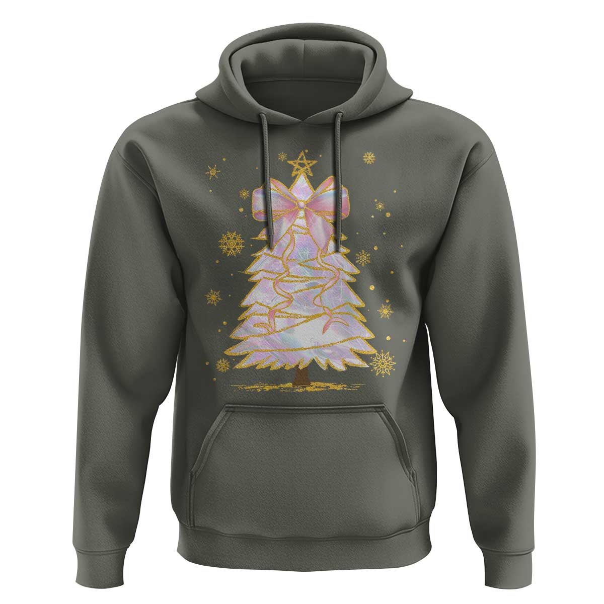 Christmas Tree Bow Hoodie Gift For Her