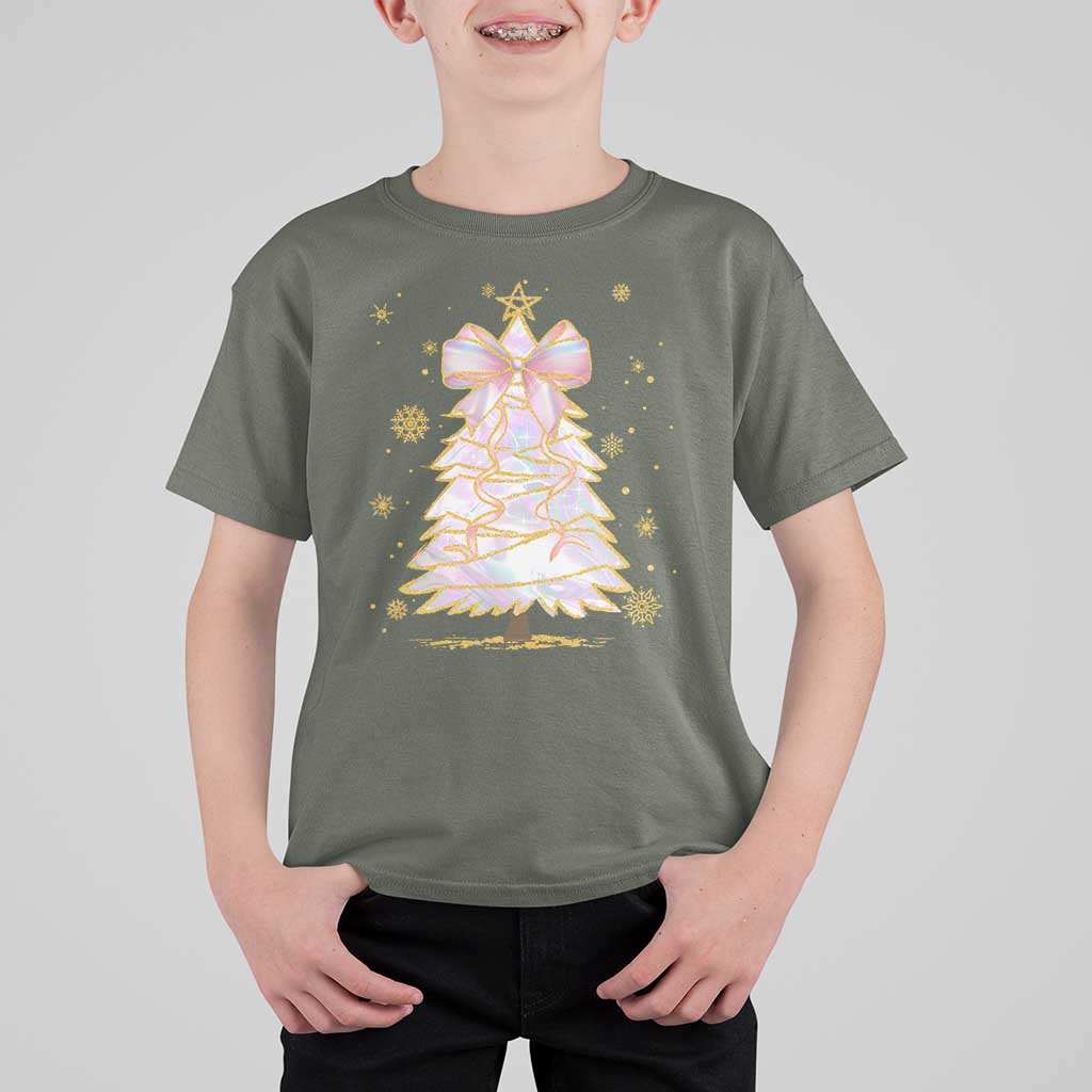 Christmas Tree Bow T Shirt For Kid Gift For Her - Wonder Print Shop