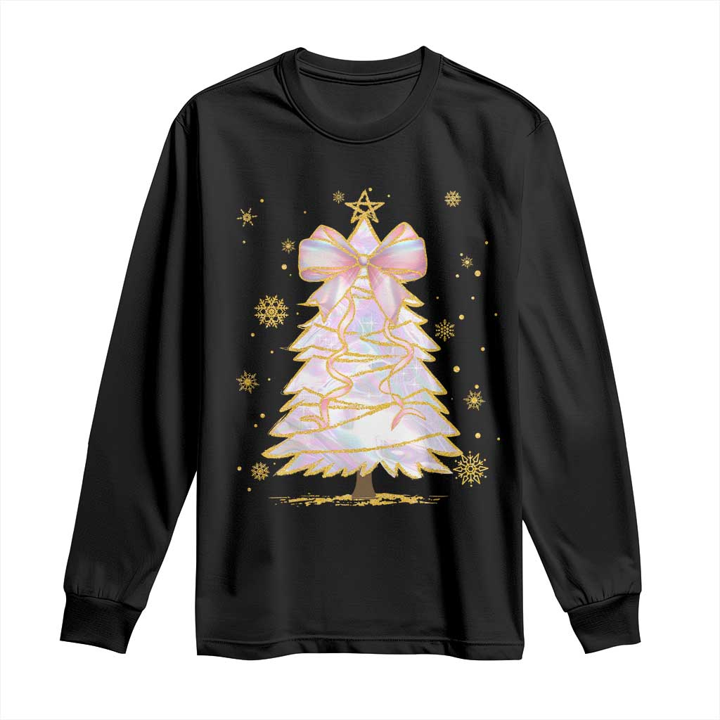 Christmas Tree Bow Long Sleeve Shirt Gift For Her