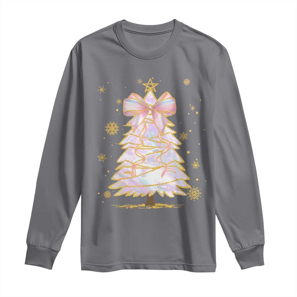 Christmas Tree Bow Long Sleeve Shirt Gift For Her