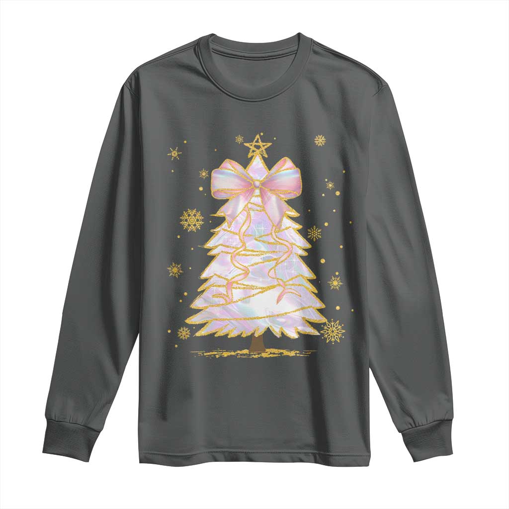 Christmas Tree Bow Long Sleeve Shirt Gift For Her