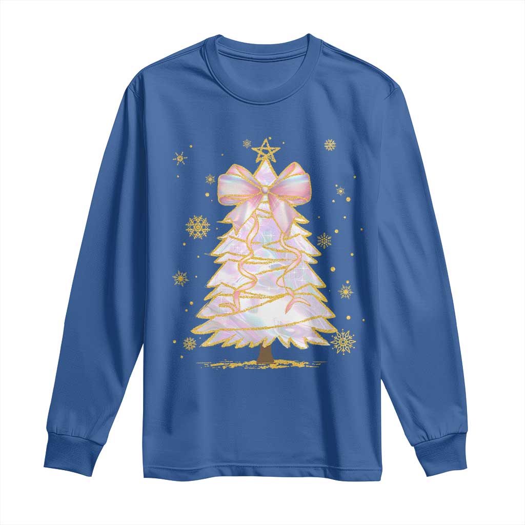 Christmas Tree Bow Long Sleeve Shirt Gift For Her