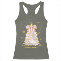 Christmas Tree Bow Racerback Tank Top Gift For Her