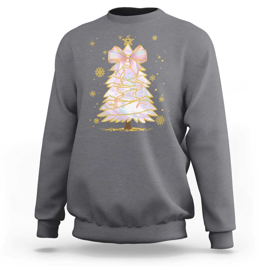 Christmas Tree Bow Sweatshirt Gift For Her - Wonder Print Shop