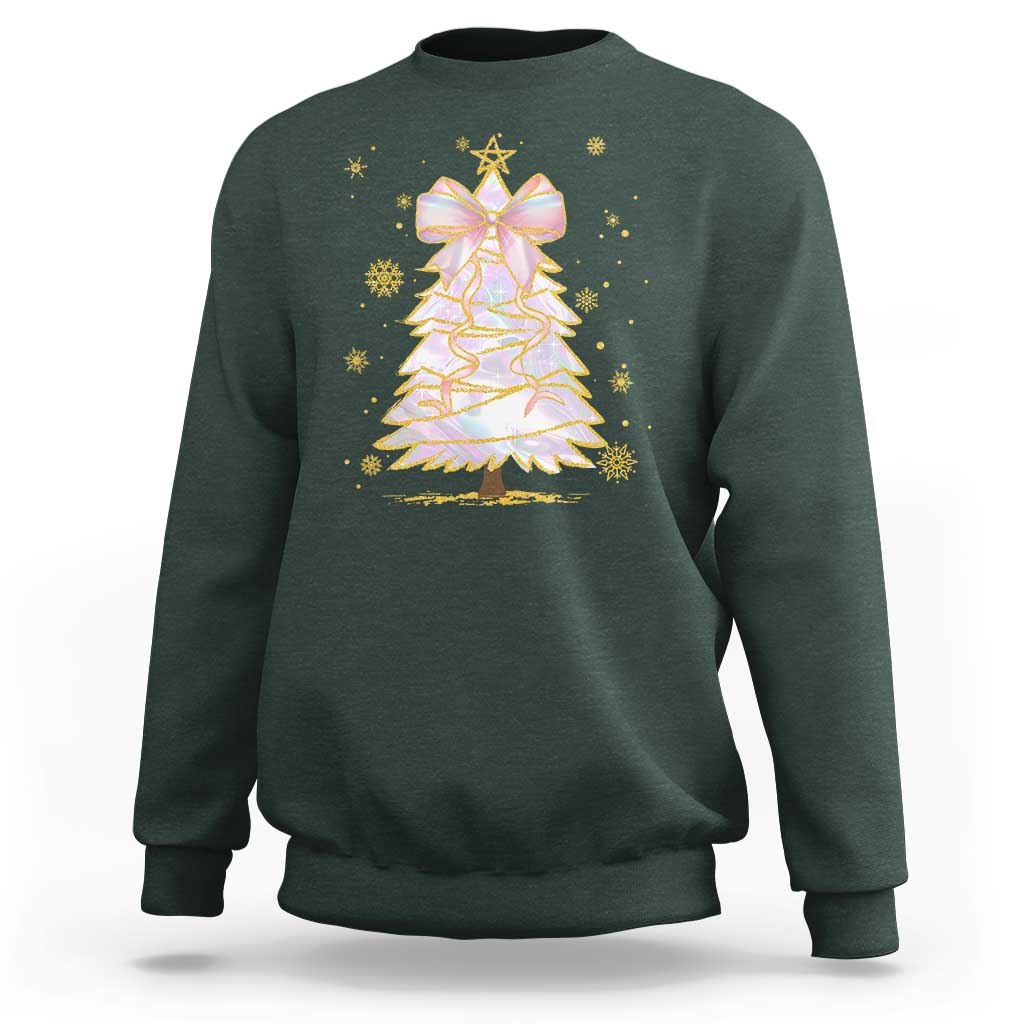 Christmas Tree Bow Sweatshirt Gift For Her - Wonder Print Shop