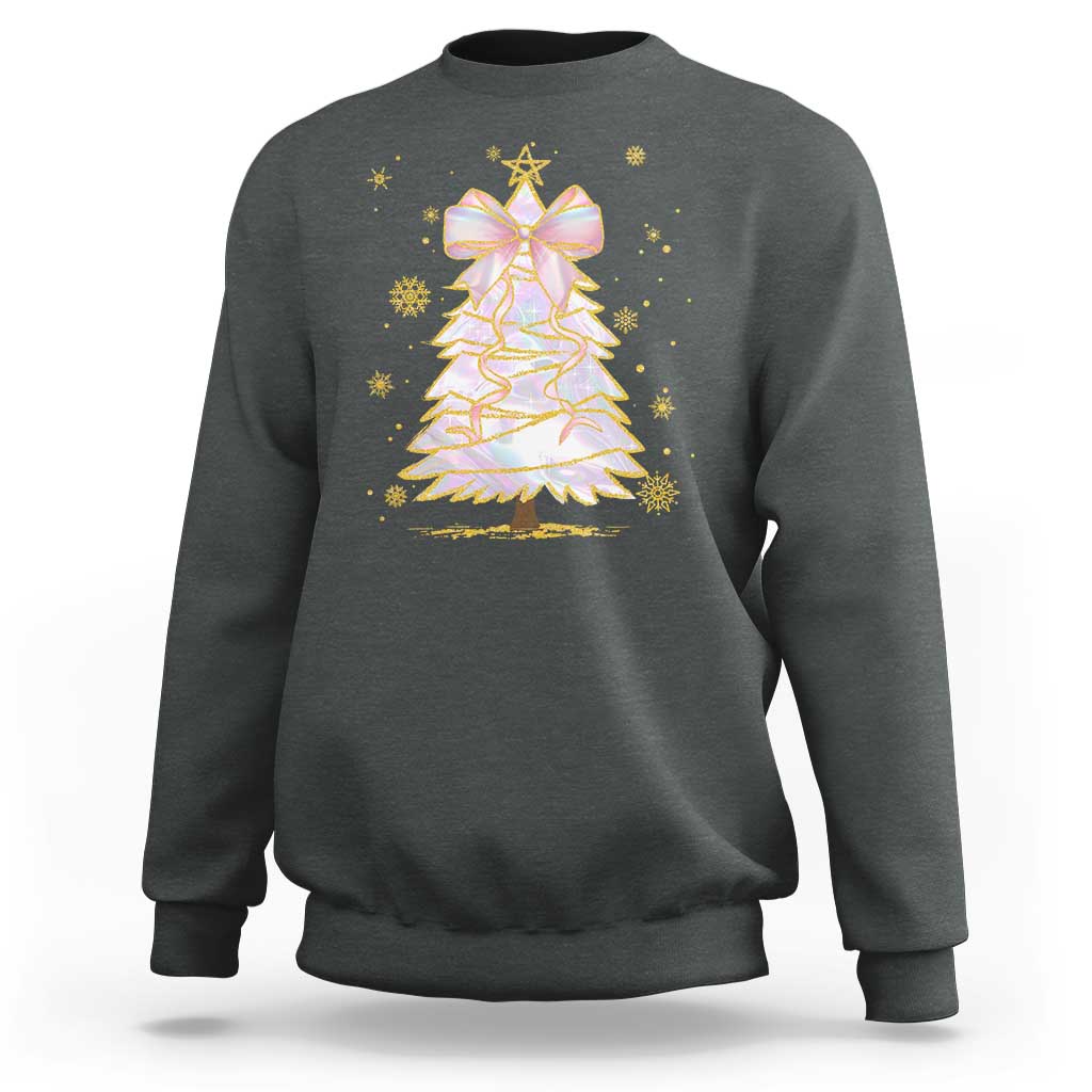 Christmas Tree Bow Sweatshirt Gift For Her - Wonder Print Shop