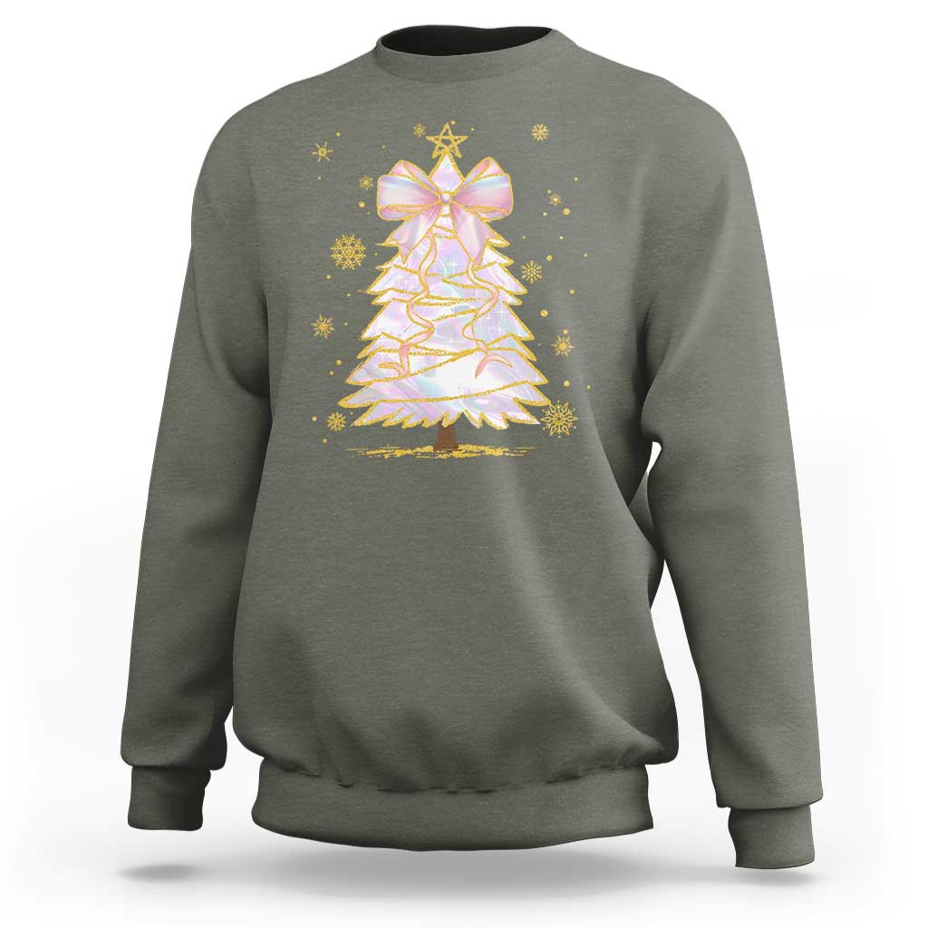 Christmas Tree Bow Sweatshirt Gift For Her - Wonder Print Shop