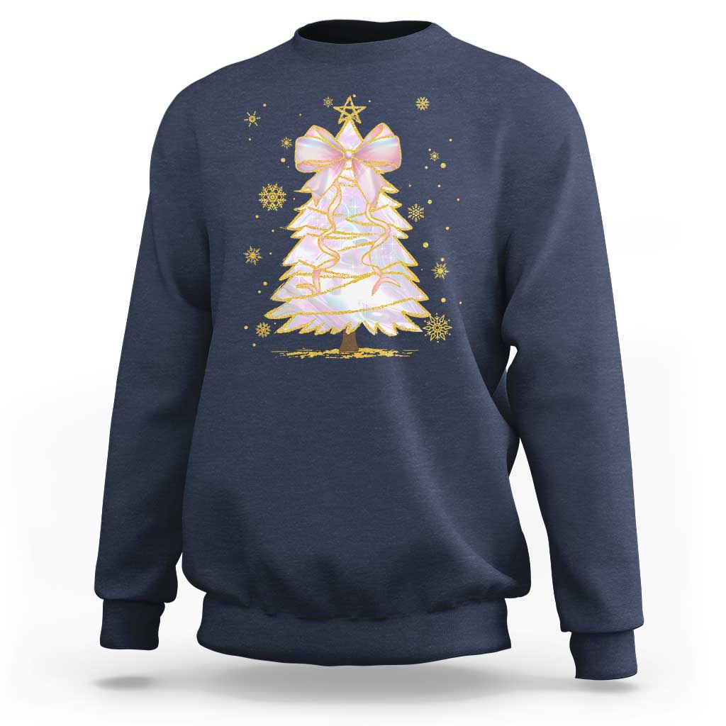 Christmas Tree Bow Sweatshirt Gift For Her - Wonder Print Shop