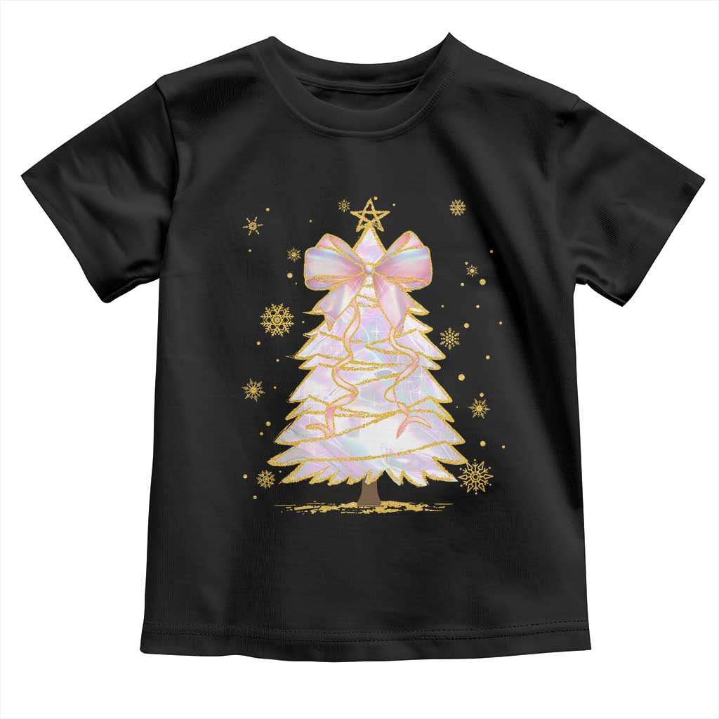Christmas Tree Bow Toddler T Shirt Gift For Her