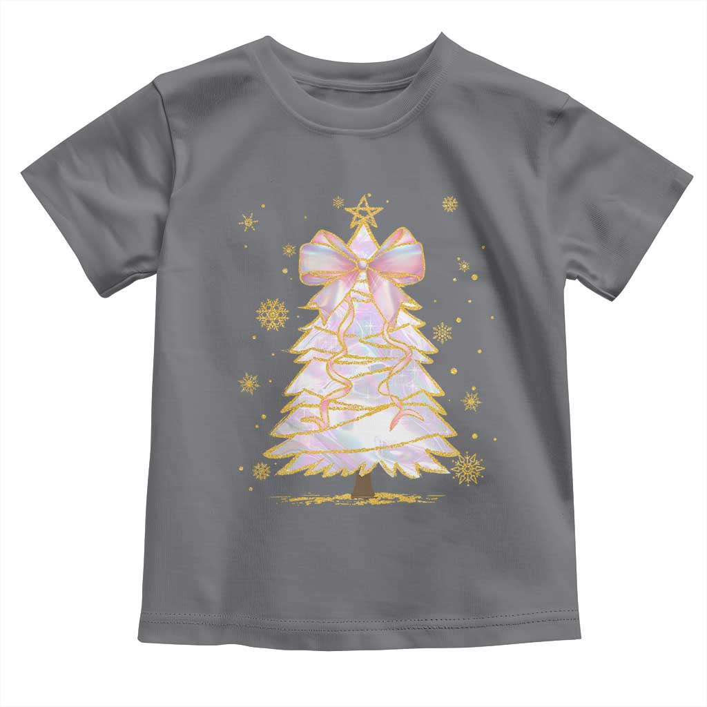 Christmas Tree Bow Toddler T Shirt Gift For Her