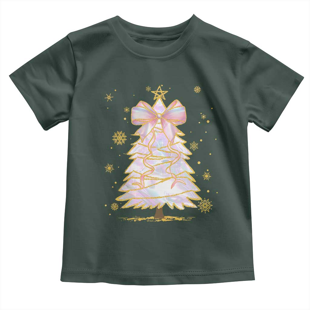 Christmas Tree Bow Toddler T Shirt Gift For Her