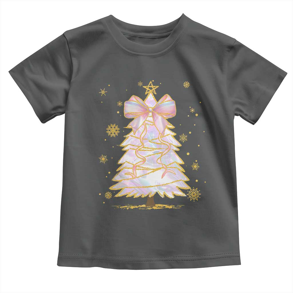 Christmas Tree Bow Toddler T Shirt Gift For Her