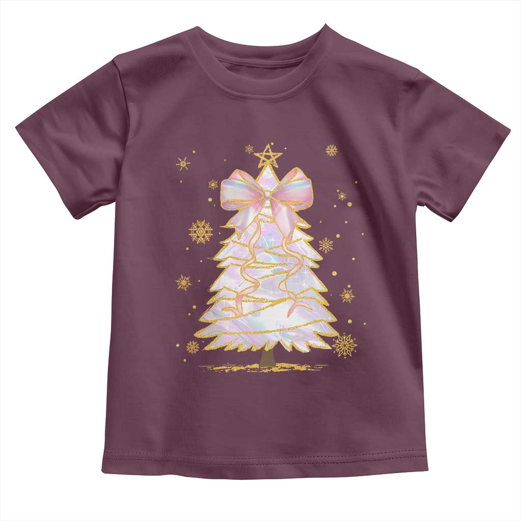 Christmas Tree Bow Toddler T Shirt Gift For Her