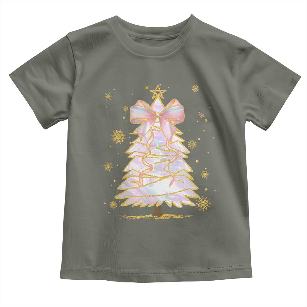 Christmas Tree Bow Toddler T Shirt Gift For Her