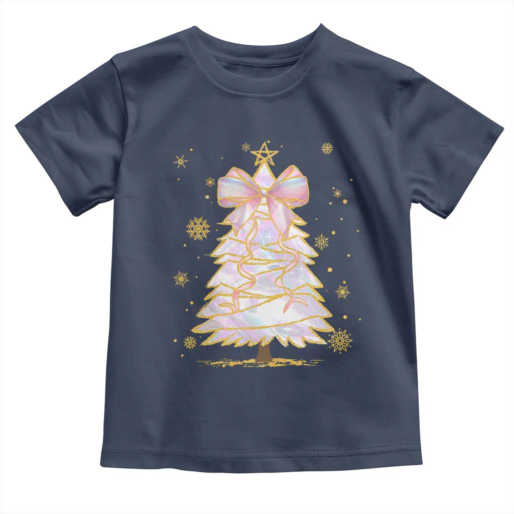 Christmas Tree Bow Toddler T Shirt Gift For Her